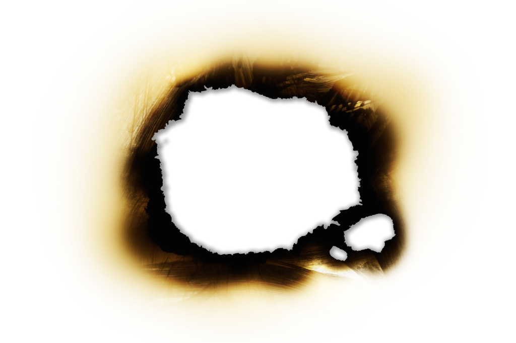 a burned hole in paper