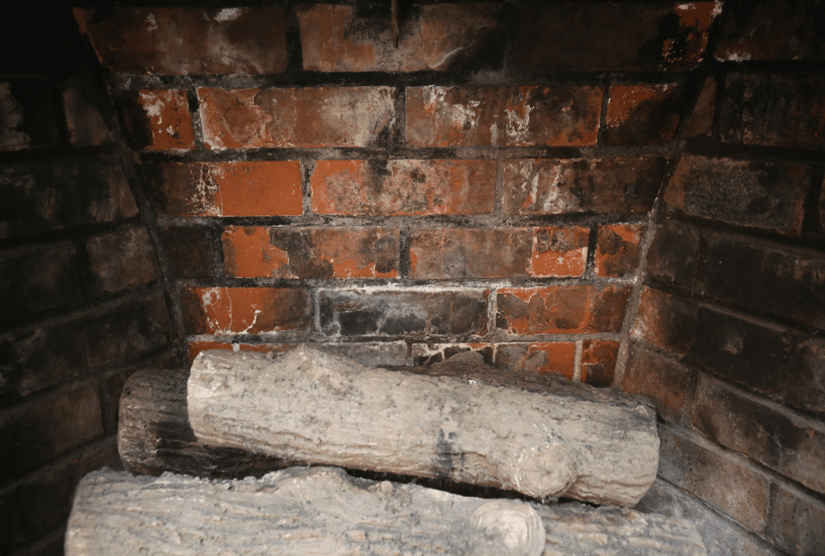 soot on brick
